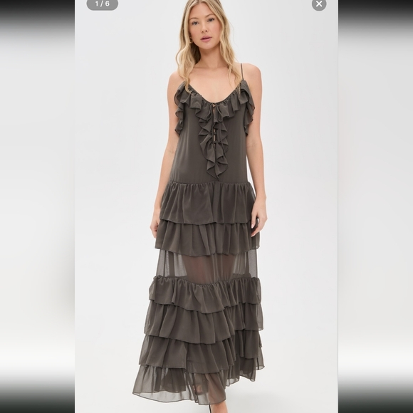 Torn by Ronny Kobo Dresses & Skirts - Torn by Ronny Kobo Giselle Ruffled Maxi Dress